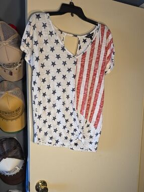 Rock & Republic White Tee with Navy Stars and Red Stripes